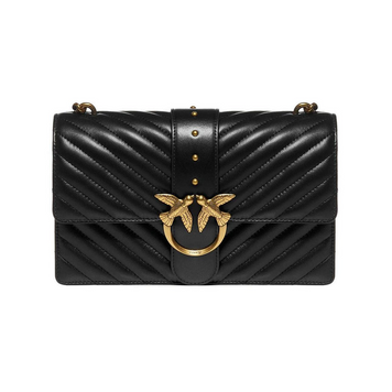 Жіноча шкіряна сумка Pіnkо Love Icon V Quilted чорна znv257 фото